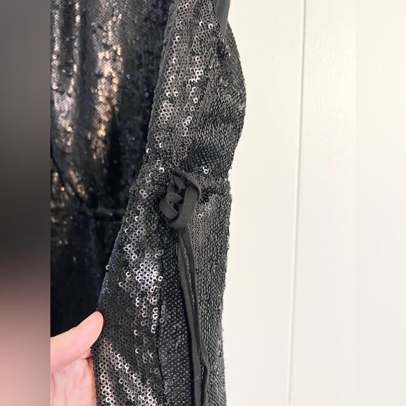 Free People Jumpsuit Sequin Black sz S going out date dinner holiday - Picture 4 of 10